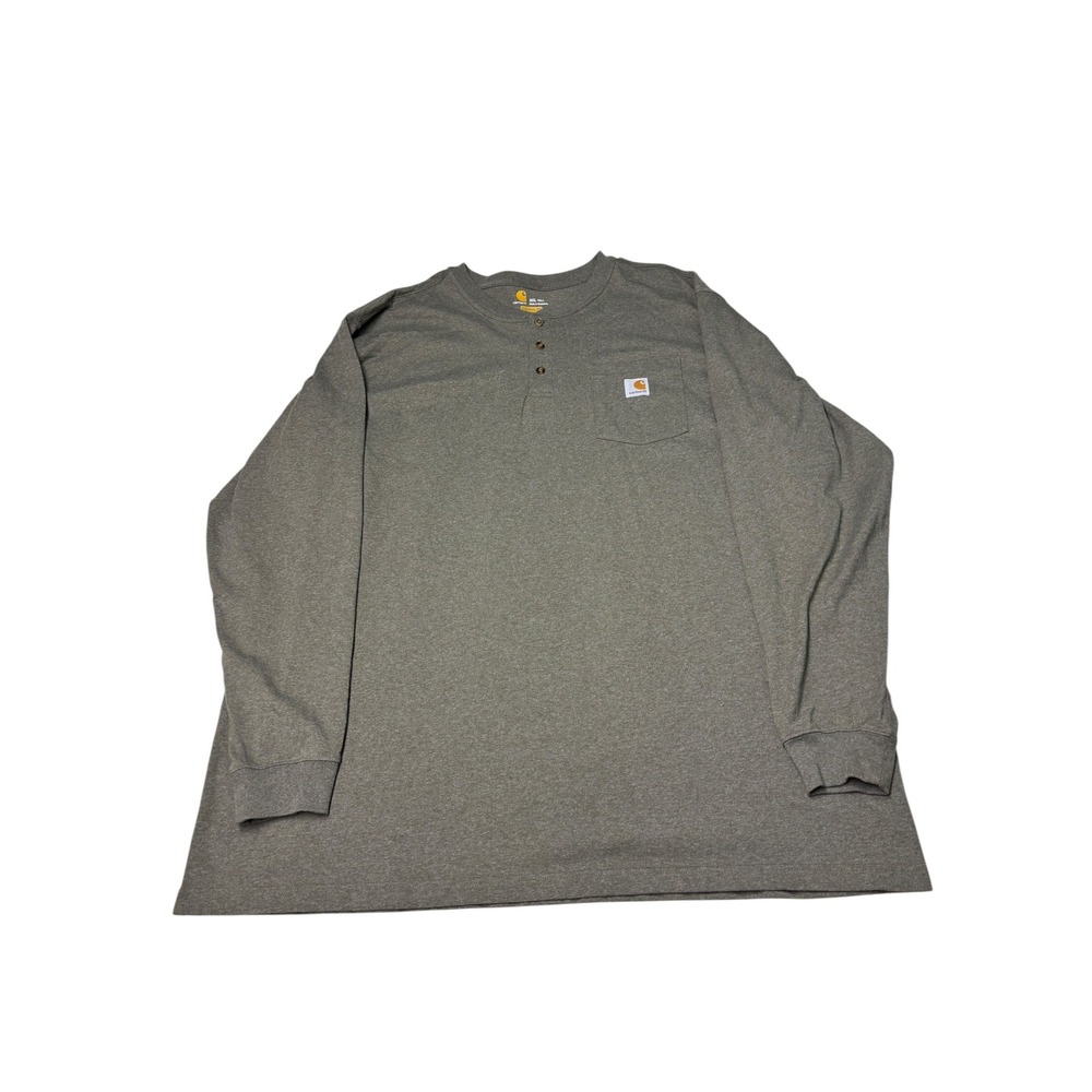 Carhartt Henley Shirt Mens 3XL‎ Tall Long Sleeve Pocket Original Fit K128 Green